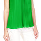 Michael Kors Women's Pleated Chain Halter Top Green Size Small