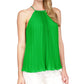 Michael Kors Women's Pleated Chain Halter Top Green Size Small