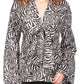 Michael Kors Women's Metallic Zebra Print Tie Top Brown Size X-Large
