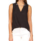 Michael Kors Women's Crepe Chain Faux Wrap Top Black Size X-Small