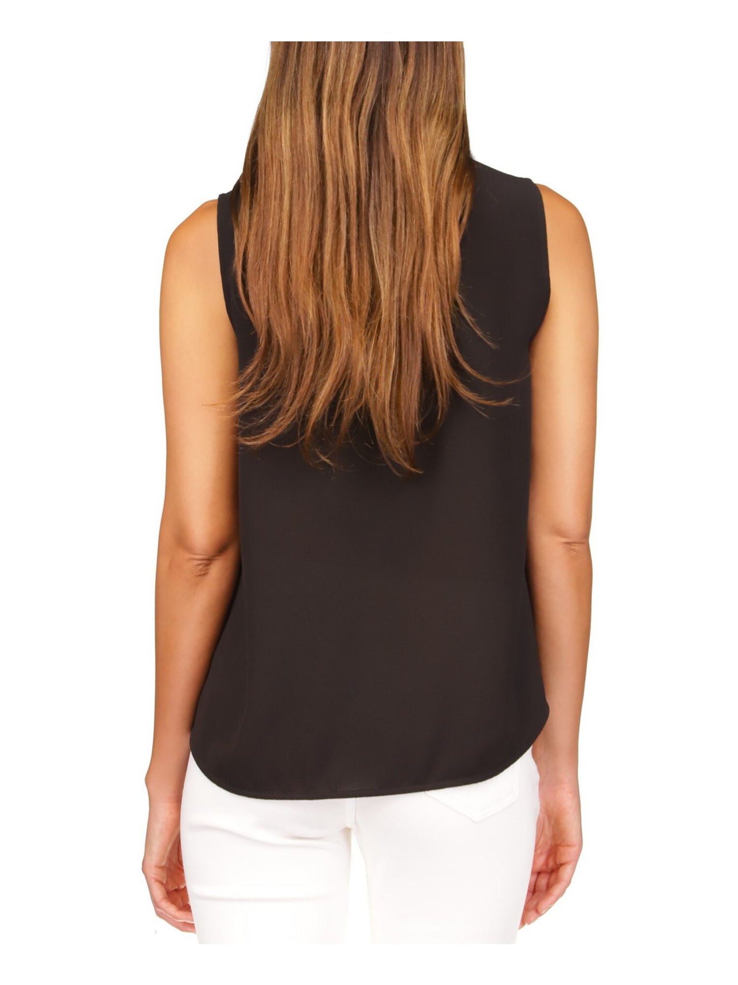Michael Kors Women's Crepe Chain Faux Wrap Top Black Size X-Small