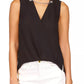 Michael Kors Women's Crepe Chain Faux Wrap Top Black Size X-Large