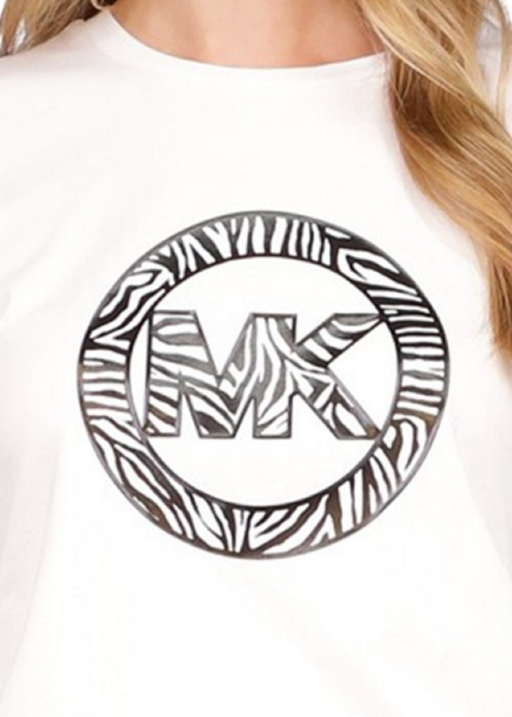 Michael Kors Women's Printed Charm Logo T-Shirt White