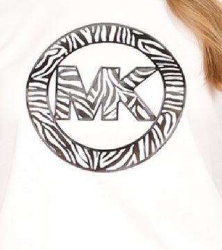 Michael Kors Women's Printed Charm Logo T-Shirt White