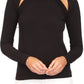 Michael Kors Women's Chain Neck Cut Out Top Black Size Large