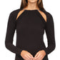 Michael Kors Women's Chain Neck Cut Out Top Black Size Large