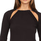 Michael Kors Women's Chain Neck Cut Out Top Black Size X-Large