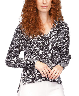 Michael Kors Women's Zebra Drop Hem Sweater Gray Size Small