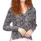 Michael Kors Women's Zebra Drop Hem Sweater Black Size X-Large