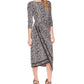 Michael Kors Women's Zebra Print Asymmetrical Midi Dress Black Size Small