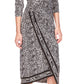 Michael Kors Women's Zebra Print Asymmetrical Midi Dress Gray Size X-Large