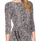 Michael Kors Women's Zebra Print Asymmetrical Midi Dress Gray Size X-Large