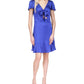Michael Kors Women's Jacquard Zebra Tie Dress Blue Size 10