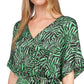 Michael Kors Women's Zebra Print Tie Dress Green Size Medium