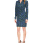 Michael Kors Women's Zebra Print Ruched Mini Dress Blue Size X-Large