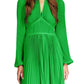 Michael Kors Women's Pleated Keyhole Dress Green Size Medium
