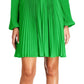 Michael Kors Women's Pleated Keyhole Dress Green Size Medium