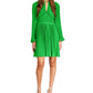 Michael Kors Women's Pleated Keyhole Dress Green Size Medium