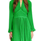 Michael Kors Women's Pleated Keyhole Dress Green Size X-Large