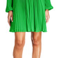 Michael Kors Women's Pleated Keyhole Dress Green Size X-Large