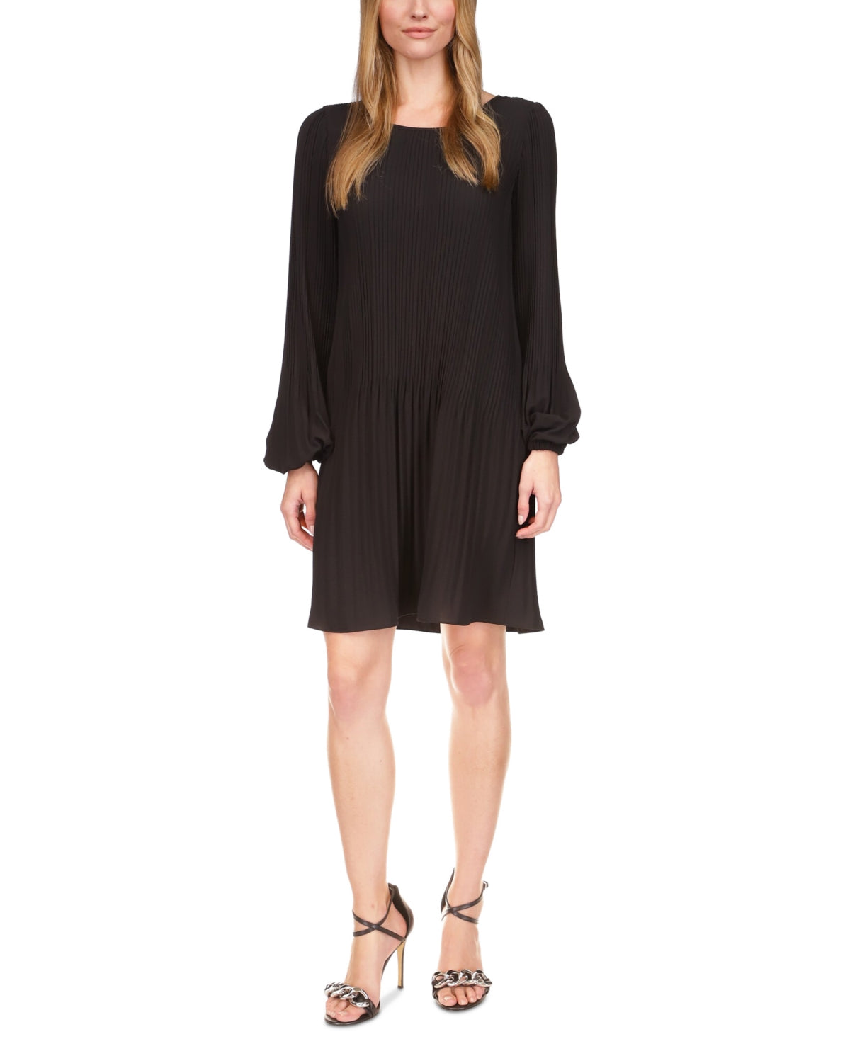 Michael Kors Women's Pleated Mini Dress Black Size Large