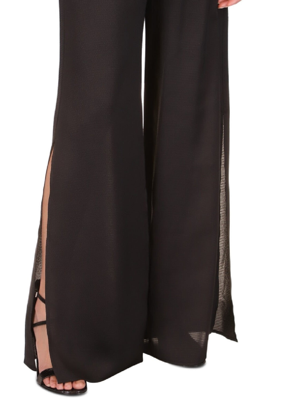 Michael Kors Women's Solid High Slit Pants Black Size Petite Medium