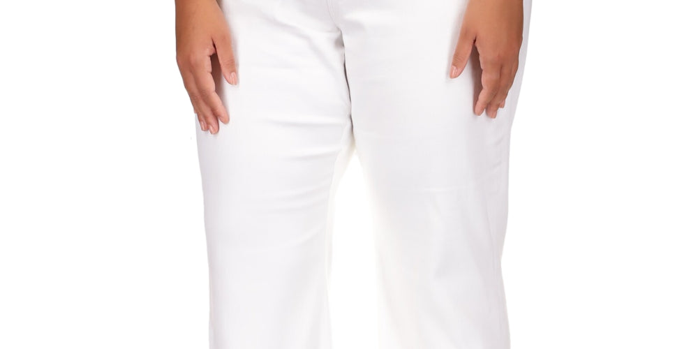 Michael Kors Women's Selma Button Hem Jeans White Size 14W
