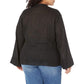 Michael Kors Women's Long Sleeve Tie Neck Blouse Black Size 1X