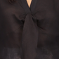 Michael Kors Women's Long Sleeve Tie Neck Blouse Black Size 2X