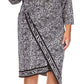 Michael Kors Women's Plus Zebra Print Asymmetric Midi Dress Grey Size 0X