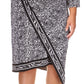 Michael Kors Women's Plus Zebra Print Asymmetric Midi Dress Grey Size 0X