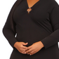 Michael Kors Women's Long Sleeve O Ring Cutout Dress Black Size 1X