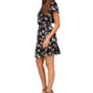 Michael Kors Women's Botanical Ruffled Dress Black Size Small