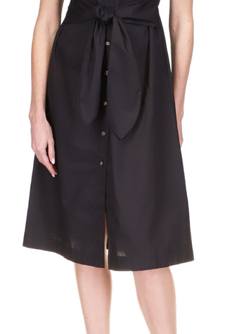 Michael Kors Women's Cotton Tie Waist Shirt Dress Black Size X-Large