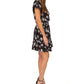Michael Kors Women's Floral Print Faux Wrap Dress Black Size 3X