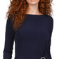 Michael Kors Women's Twist Front Hardware Top Blue Size Large