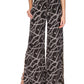 Michael Kors Women's Solid And Chain Print High Slit Pull On Pants Black Size Petite X-Small