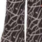 Michael Kors Women's Solid And Chain Print High Slit Pull On Pants Black Size Petite X-Small