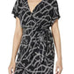 Michael Kors Women's Faux Wrap Tie Waist Dress Black Size Small