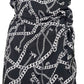 Michael Kors Women's Faux Wrap Tie Waist Dress Black Size Small