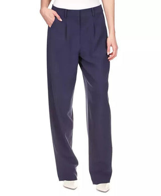 Michael Kors Women's Single Pleat Career Pants Blue