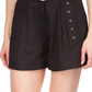Michael Kors Women's Cotton Poplin Belted Shorts Black Size 0
