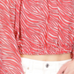 Michael Kors Women's Zebra Print Off The Shoulder Top Pink Size Small