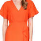 Michael Kors Women's Faux Wrap Mini Dress Orange Size Large