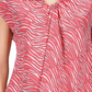 Michael Kors Women's Zebra Chain Handkerchief Hem Top Pink