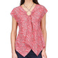 Michael Kors Women's Zebra Chain Handkerchief Hem Top Pink