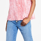 Michael Kors Women's Zebra Print Pleated Chain Top Pink