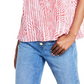 Michael Kors Women's Zebra Print Pleated Chain Top Pink