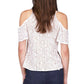 Michael Kors Women's Lace Cold Shoulder Chain Top White Size X-Large