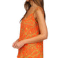 Michael Kors Women's Chain Print Pleated Tank Top Orange Size X-Small